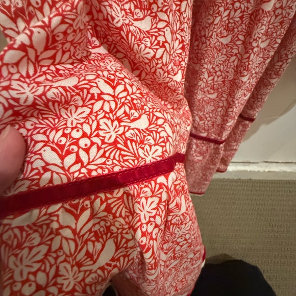 Mini Boden Red and White Smocked Sundress with Square Neck - Picture 4 of 6